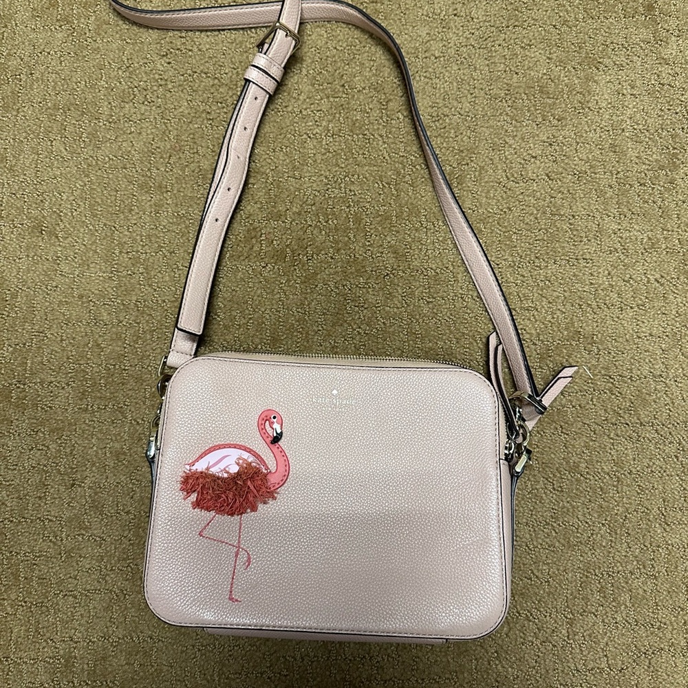Kate Spade Flamingo Crossbody Bag - Beige and Pink